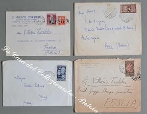 Storia Postale. ITALIA REPUBBLICA. Tre lettere e una cartolina commerciale del 1949 e 1950.