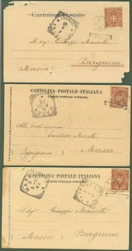 Regno. CASALVIERI (Frosinone). Tre cartoline illustrate del 1901