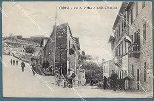 CHIUSI, Siena. Via S.Pietro. Cartolina d'epoca viaggiata