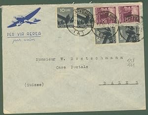 REPUBBLICA. AEREOGRAMMA. Lettera del 17.10.1947 da Roma per la Svizzera.