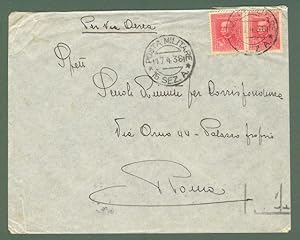 Storia postale Regno. GUERRA D'AFRICA. POSTA MILITARE + 15 SEZ. A.su lettera del 17.04.1936.