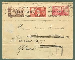 Storia postale estero. FRANCIA. FRANCE. Letter for Milano, 1937.