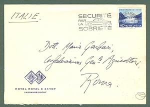 Storia postale estero. SVIZZERA. SUISSE. Lettera del 1946 per l'Italia.