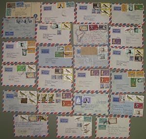 URUGUAY. Insieme di 23 lettere per posta aerea. 22 per la Francia, 1 per l'Italia.