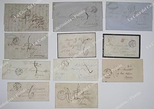 Prefilatelia. 11 lettere per Torino dalla Francia o Inghilterra. Periodo 1853 - 1861.