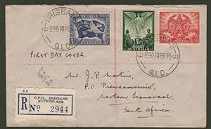 AUSTRALIA. Registered letter 18.2.1946 for South Africa.