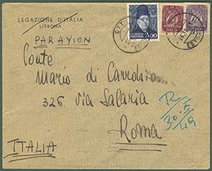 PORTOGALLO. Lettera aerea del 26.10.1949 per Roma