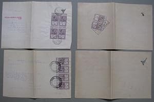 Marche da Bollo. LIBIA. 4 documenti bancari del 1926/27 con a retro marche da bollo a tassa fissa...