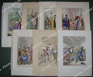 7 TAVOLE in litografia, prima metÃ 1800, a carattere storico.