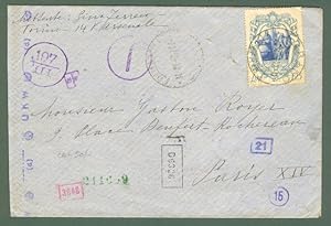 Storia postale Regno. Lettera per Parigi del 1942 affrancata con lire 1,25 Galilei.