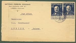 PORTOGALLO. Aereogramma del 28.9.1940 per Zurigo