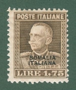 Colonie. SOMALIA ITALIANA. Anno 1928. Valore da lire 1,75 bruno soprastampato