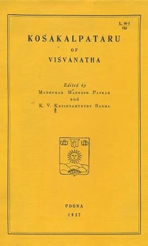 Kosakalpataru of Visvanatha, Fascicule 1 [Sources of Indo-Aryan lexicography, 14]