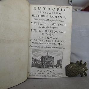 Breviarium Historiae Romanae Cum Peanii Metaphrasi Graeca. Oxford 1703 full old calf in Cambridge...