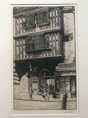 English Street Scene (original etching)