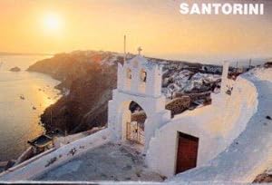 POSTAL PV10129: Santorini al atardecer