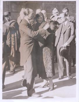 Paris, the Grand Duke Cyril of Russia. The Prince and Princess Bourbon de Palme. (October 14, 1938).