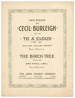 [Sheet music]: To a Cloud: Op. 49, No. 2 (Two Songs by Cecil Burleigh)