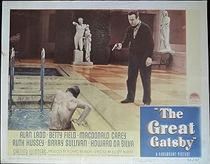 The Great Gatsby Lobby Card #3 1949 Howard Da Silva points gun at Alan Ladd!