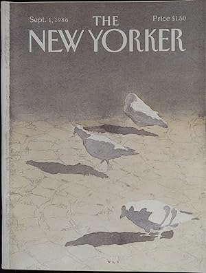 The New Yorker September 1, 1986 Whitney Lee Savage Cover, Complete Magazine