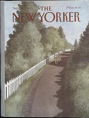 The New Yorker September 29, 1986 Charles Martin Cover, Complete Magazine