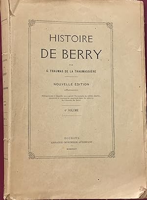 Histoire de Berry" Volume 4