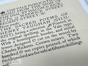 [Order Form for Henry Vaughan's Sacred Poems]