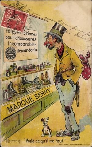 Künstler Ansichtskarte / Postkarte Bettler, Berry's Blacking and Boot Polish