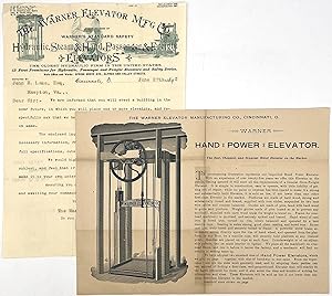 Warner Elevator Mfg. Co. Illustrated Billhead and Circular