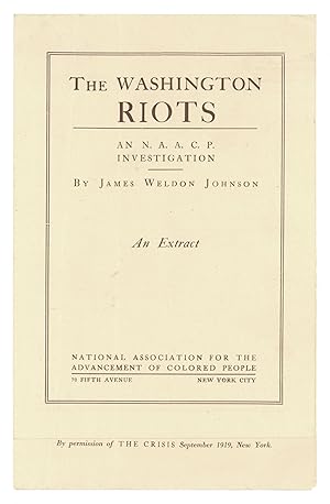 The Washington Riots: An N.A.A.C.P. Investigation. An Extract