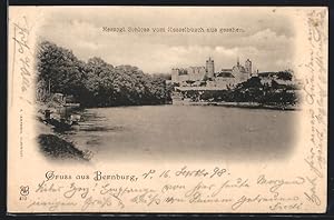 Ansichtskarte Bernburg, Herzogl. Schloss vom Kesselbusch aus gesehen
