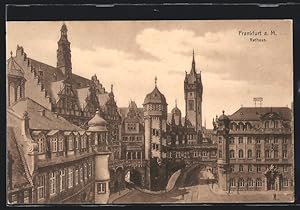 Ansichtskarte Frankfurt a. M., Rathaus mit Strassenpartie