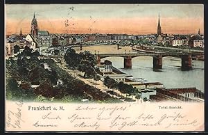 Ansichtskarte Frankfurt a. M., Stadtansicht mit Brücken