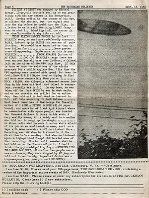 The Saucerian Bulletin, 1956. First four issues. UFO