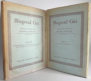 The Bhagavad Gita: Franklin Edgerton 2 Vols: Harvard Oriental Series, Vols 38 & 39