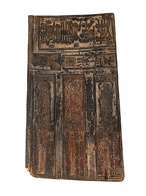 A very large Chinese woodblock (355 x ca. 700 mm.), carved on both sides, bearing Buddhist and Da...