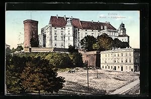 Ansichtskarte Kraków, Blick zum Königsschloss