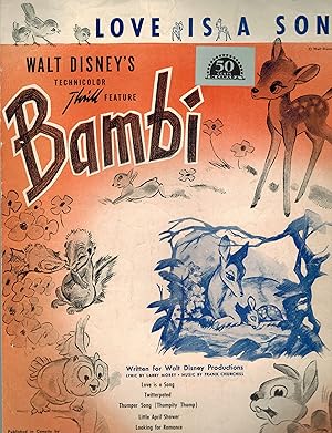 Love is a Song from Walt Disney's Bambi - Original Sheet Music