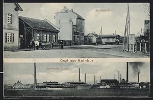 Ansichtskarte Mainkur / Fechenheim, Chemische Fabrik, Ortspartie