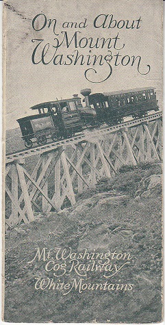 On and About Mount Washington, Mt. Washington Cog Railway, White Mountains [SCARCE Brochure & Map]