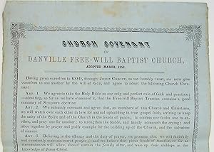 [Broadside] Church covenant of Danville Free-Will Baptist Church