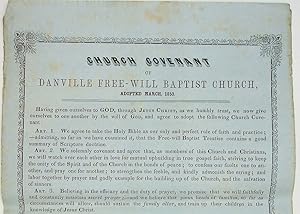 [Broadside] Church covenant of Danville Free-Will Baptist Church