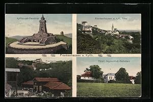 Ansichtskarte Frankenhausen a. Kyffh., Kyffhäuser-Denkmal, Unteres Bad und Fürstl. Jagdschloss Ra...