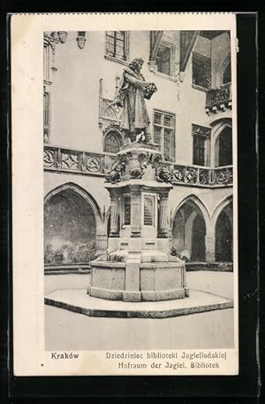 Ansichtskarte Kraków, Dziedziniec biblioteki Jagiellonskiej