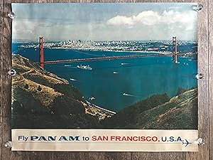 Original 1967 FLY PAN AM TO SAN FRANCISCO Vintage Travel POSTER Iconic Midcentury View KRONFELD