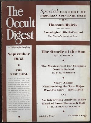 THE OCCULT DIGEST: September, Sept. 1933