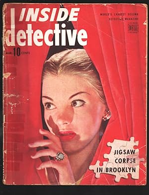 Inside Detective 3/1945Cover Kodachrome by Pagano. Orange grove horror, Jigsaw corpse in Brooklyn-G