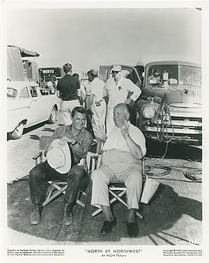 North By Northwest (Original photograph of Alfred Hitchcock and Cary Grant on the set of the 1959...