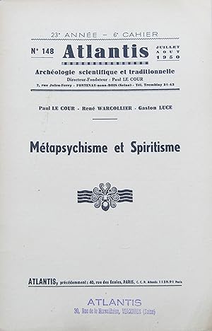 ATLANTIS N° 148 Juillet-Août 1950 Métapsychisme et Spritisme