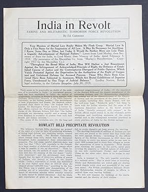 India in revolt: famine and militaristic terrorism force revolution